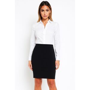 LOFT BLACK CAREER CASUAL KNEE LENGTH PULL ON STRETCH CLASSIC SKIRT SIZE: MP NWT